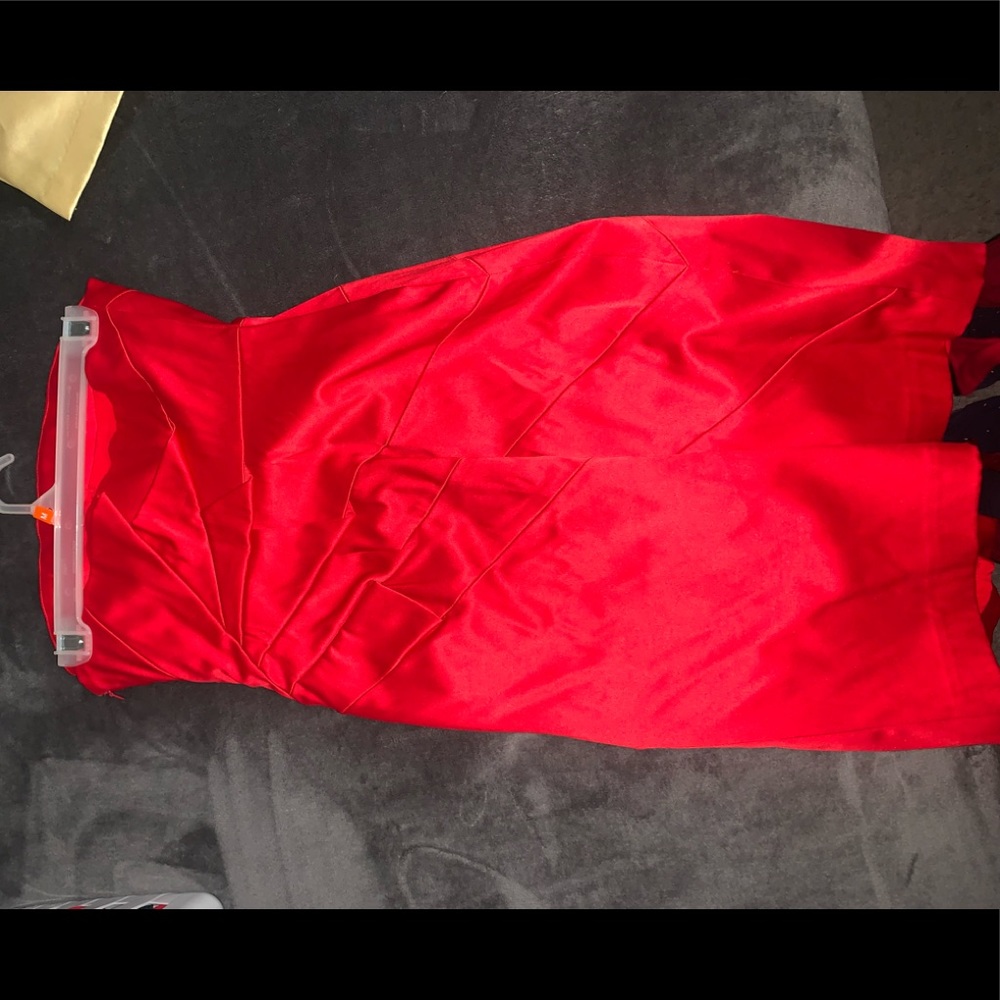 Red Half cut Dress